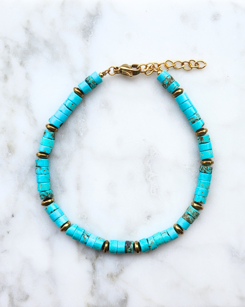 Turkoois armband - Heishi kralen