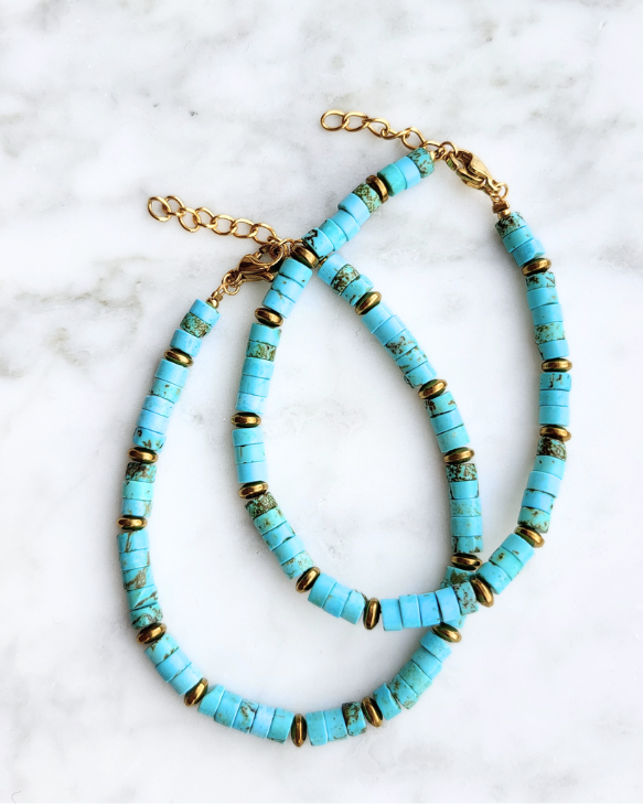 Turkoois armband - Heishi kralen