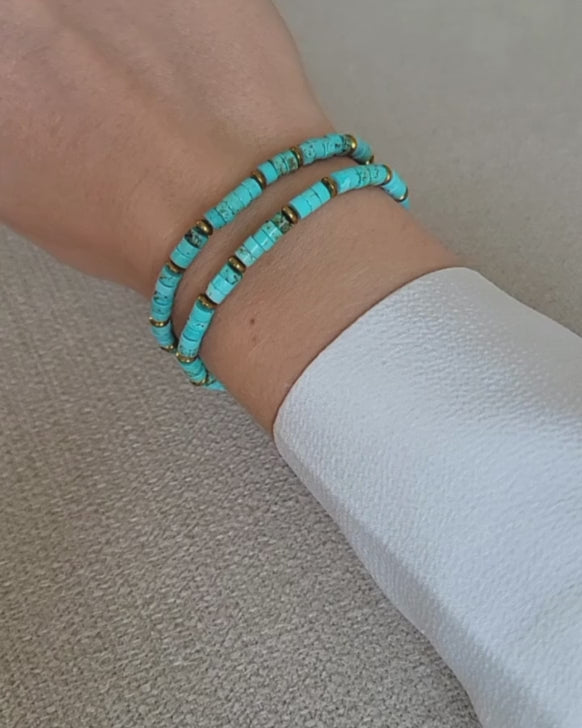 Turkoois armband - Heishi kralen