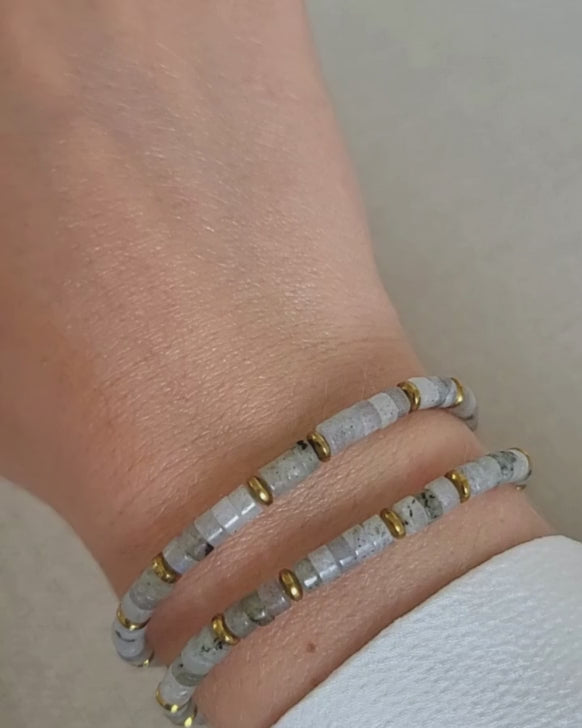 Labradoriet armband - Heishi kralen
