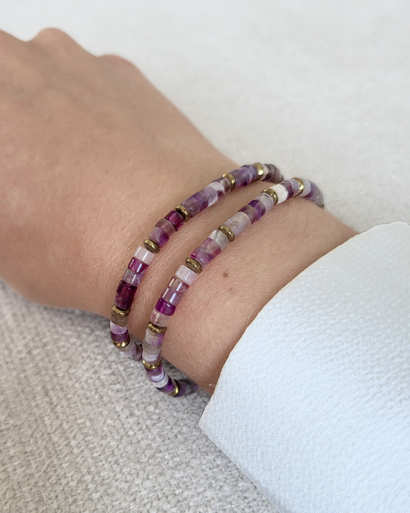 Amethist armband heishi kralen