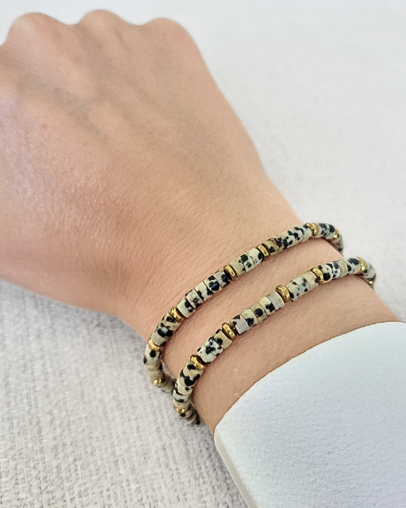 Dalmatiër Jaspis armband - Heishi kralen