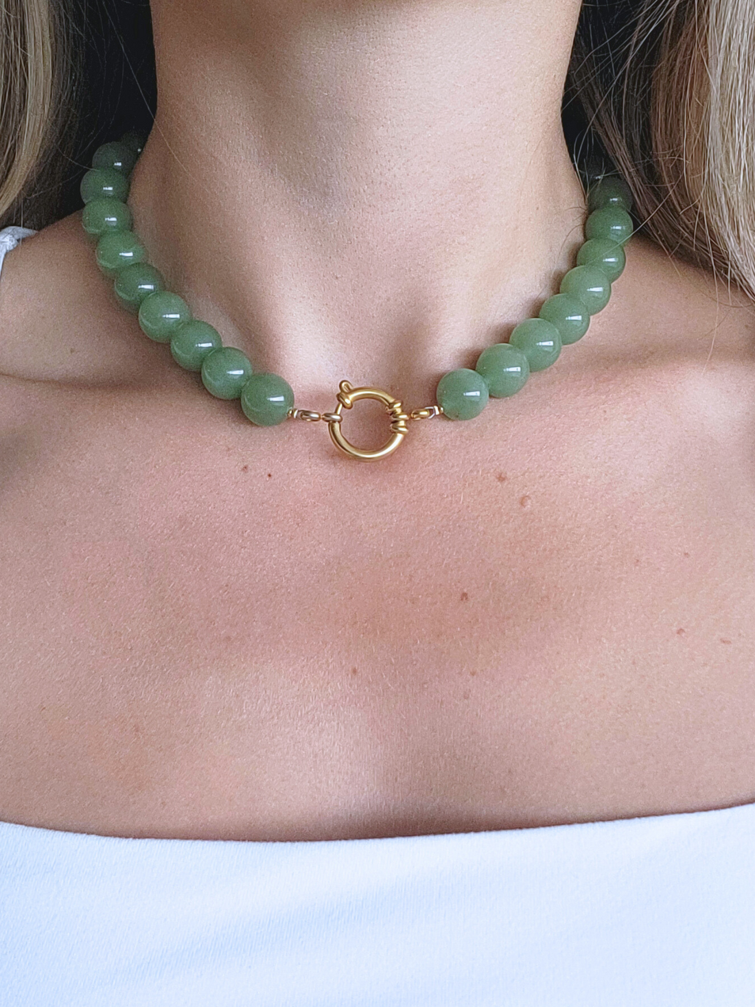 Aventurijn kralenketting XL