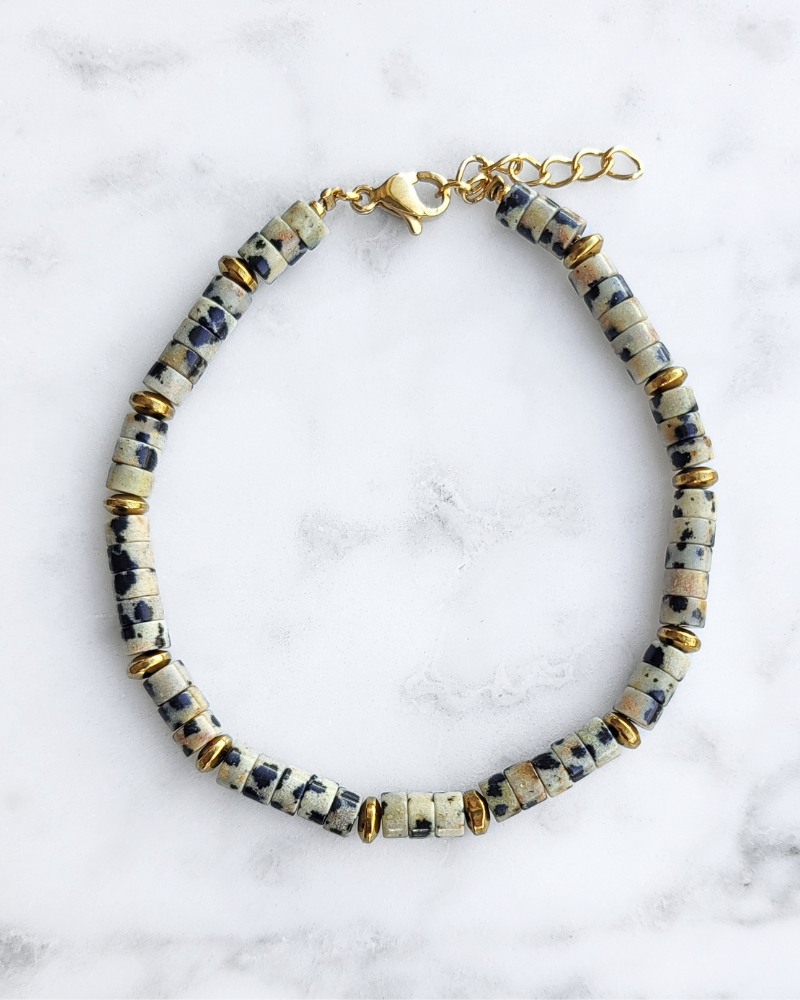 Dalmatiër Jaspis armband - Heishi kralen