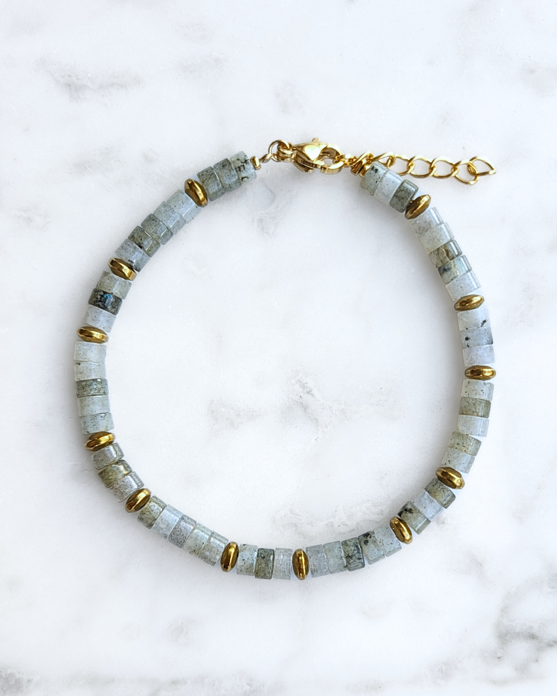 Labradoriet armband - Heishi kralen