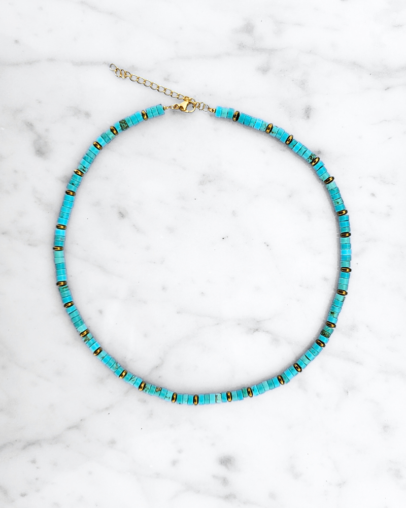Turkoois kralenketting heishi