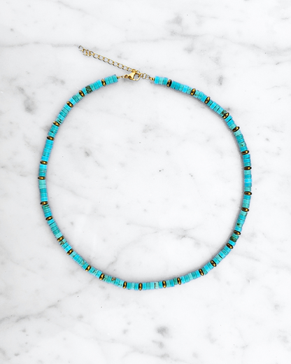 Turkoois kralenketting heishi