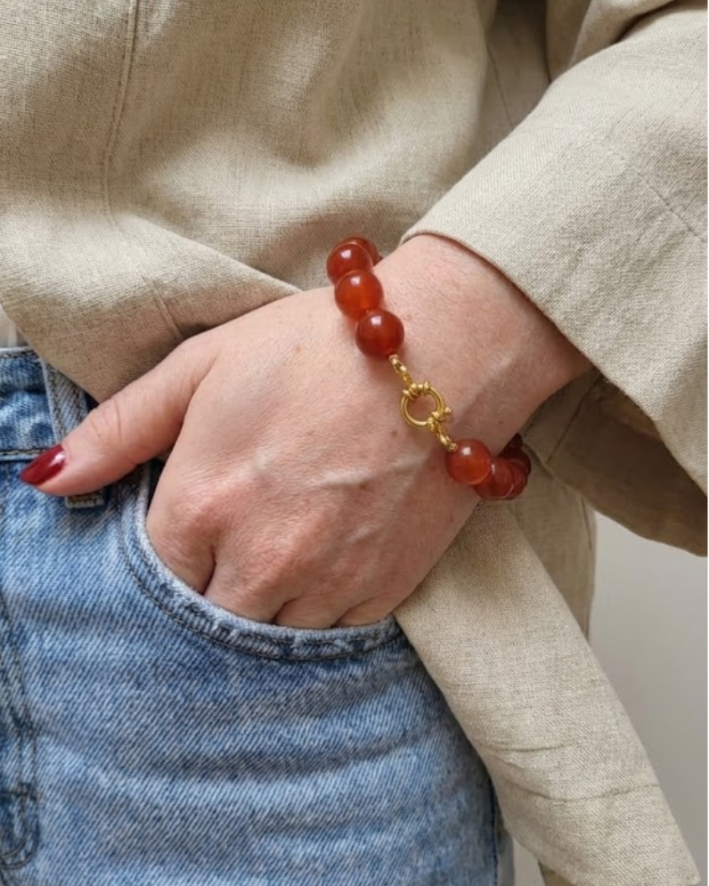 Rode Agaat armband