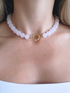 Rozenkwarts kralentketting XL